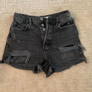 Garage Distressed Black Denim Shorts Size 1 / 25
